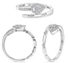 ESTATE .12CT DIAMOND 14KT WHITE GOLD 3D ROUND CLUSTER BY THE YARD SNAKE RING