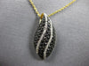 .90CT WHITE & BLACK DIAMOND 14KT YELLOW GOLD TEAR DROP FLOATING PENDANT #27971