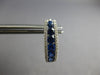 ESTATE LARGE 1.94CT DIAMOND & AAA SAPPHIRE 18KT WHITE GOLD OVAL HOOP HANGING EARRINGS