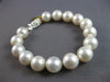 LARGE & LONG AAA SOUTH SEA PEARL 14KT WHITE GOLD 10.5MM FILIGREE BRACELET #27462