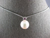 .09CT AAA RUBY & AAA SOUTH SEA PEARL 14KT WHITE GOLD 3D BEZEL FLOATING PENDANT