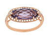 3.2CT DIAMOND & AAA AMETHYHST 14KT ROSE GOLD 3D OVAL & ROUND SIDEWAYS FUN RING
