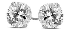 .75CT DIAMOND 14KT WHITE GOLD 3D CLASSIC ROUND 4 PRONG SCREWBACK STUD EARRINGS