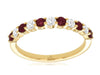 .80CT DIAMOND & AAA RUBY 14KT YELLOW GOLD ROUND SEMI ETERNITY ANNIVERSARY RING