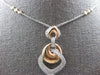 LARGE .67CT DIAMOND 14K WHITE & ROSE GOLD LOVE KNOT BY THE YARD FLOATING PENDANT