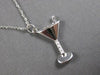 ESTATE .05CT DIAMOND 14KT WHITE GOLD 3D CLASSIC MARTINI FUN FLOATING PENDANT