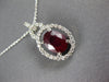 1.59CT DIAMOND & AAA RUBY 14KT WHITE GOLD OVAL & ROUND LOVE KNOT PENDANT #27261