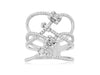 WIDE .57CT DIAMOND 14KT WHITE GOLD 3D ROUND & BAGUETTE CRISS CROSS INFINITY RING