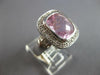 4.15CT DIAMOND & AAA PINK QUARTZ 14K WHITE GOLD CUSHION & ROUND MULTI HEART RING