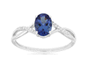 .89CT DIAMOND & AAA TANZANITE 14KT WHITE GOLD OVAL & ROUND CRISS CROSS LOVE RING