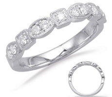 .30CT DIAMOND 14KT WHITE GOLD 3D ROUND MARQUISE SHAPE & HEXAGON ANNIVERSARY RING