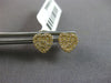 ESTATE .16CT DIAMOND 14KT YELLOW GOLD 3D PAVE HEART SHAPE CLASSIC STUD EARRINGS