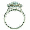 CERTIFIED LARGE 2.44CT WHITE PINK & GREEN DIAMOND 18KT WHITE ROSE GOLD HALO RING