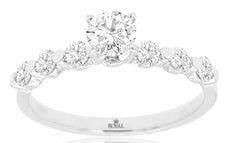 .82CT DIAMOND 14KT WHITE GOLD 3D SOLITAIRE SEMI ETERNITY ROUND ENGAGEMENT RING