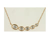 .25CT DIAMOND 14KT YELLOW GOLD 3D 5 STONE GRADUATING ROUND OVAL JOURNEY NECKLACE
