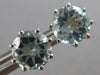 LARGE 2.18CT AAA AQUAMARINE 14KT WHITE GOLD ROUND SOLITAIRE STUD EARRINGS #28140