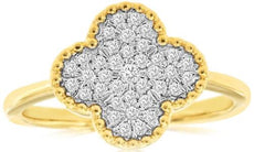 .30CT DIAMOND 14KT YELLOW GOLD 3D CLASSIC ROUND CLUSTER FLOWER FILIGREE FUN RING