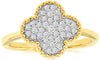 .30CT DIAMOND 14KT YELLOW GOLD 3D CLASSIC ROUND CLUSTER FLOWER FILIGREE FUN RING