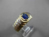ESTATE .52CT AAA SAPPHIRE 14K WHITE & YELLOW GOLD SOLITAIRE OVAL MENS GYPSY RING
