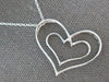 LARGE .75CT DIAMOND 14KT WHITE GOLD 3D DOUBLE HEART CRISS CROSS FLOATING PENDANT