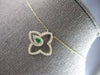 .22CT DIAMOND & AAA EMERALD 14KT YELLOW GOLD 3D OPEN STAR FLOWER LOVE NECKLACE