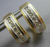 .52CT DIAMOND 14KT 2 TONE GOLD 3D CLASSIC CHANNEL OVAL HUGGIE HANGING EARRINGS