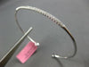 ESTATE .37CT DIAMOND 18KT WHITE GOLD 3D FLEXIBLE 2MM CUFF BANGLE BRACELET