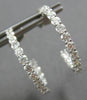 ESTATE 1.62CT DIAMOND 18K WHITE GOLD 3D CLASSIC INSIDE OUT HOOP HANGING EARRINGS
