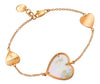 5.51CT DIAMOND & AAA MOTHER OF PEARL 18K ROSE GOLD 3D HEART BY THE YARD BRACELET