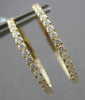 ESTATE 1.02CT DIAMOND 18KT YELLOW GOLD CLASSIC INSIDE OUT HOOP HANGING EARRINGS