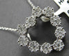 .50CT DIAMOND 14KT WHITE GOLD 3D MULTI FLOWER HEART SHAPE LOVE FLOATING PENDANT