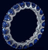 3.10CT AAA SAPPHIRE 14KT WHITE GOLD CLASSIC SHARED PRONG ETERNITY LOVE FUN RING