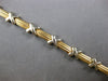 ESTATE 14KT WHITE AND YELLOW GOLD 3D SOLID X LOVE BRACELET