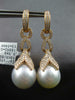LARGE .81CT DIAMOND & SOUTH SEA PEARL 18KT ROSE GOLD MULTI LEAF HANGING EARRINGS