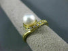 ESTATE .18CT DIAMOND & AAA SOUTH SEA PEARL 18KT YELLOW GOLD SWIRL RING #4560