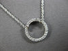 ESTATE .10CT DIAMOND 18KT WHITE GOLD 3D CLASSIC CIRCLE OF LIFE LOVE NECKLACE