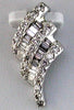 .32CT DIAMOND 14KT WHITE GOLD 3D ROUND & BAGUETTE MULTI ROW FUN FLOATING PENDANT