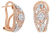 1.01CT DIAMOND 18KT WHITE & ROSE GOLD FLOWER OPEN FILIGREE FUN HANGING EARRINGS
