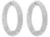 EXTRA LARGE 27.52CT DIAMOND 18KT WHITE GOLD MULTI ROW INSIDE OUT HOOP EARRINGS