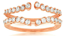 .63CT DIAMOND 14KT ROSE GOLD 3D ROUND GRADUATING INSERT WEDDING ANNIVERSARY RING