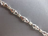 ESTATE .35CT DIAMOND 14K WHITE GOLD TRIANGULAR MATTE & SHINY FUN TENNIS BRACELET