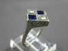 ANTIQUE .50CT OLD MINE DIAMOND & AAA SAPPHIRE 18K WHITE GOLD ART DECO RING 27773