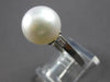 ESTATE LARGE .16CT DIAMOND & AAA SOUTH SEA PEARL PLATINUM ENGAGEMENT RING #27791