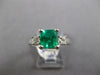 2.01CT DIAMOND & AAA EMERALD 14KT WHITE GOLD 3D PRINCESS SQUARE ENGAGEMENT RING