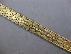 ANTIQUE WIDE 14KT YELLOW GOLD 3D CLASSIC HANDCRAFTED MATTE & SHINY FUN BRACELET