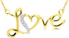 ESTATE .05CT DIAMOND 14KT YELLOW GOLD 3D CLASSIC OPEN HEART LOVE NECKLACE
