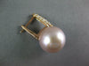 LARGE .61CT DIAMOND & AAA PINK SOUTH SEA PEARL 18K ROSE GOLD 3D HANGING EARRINGS