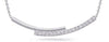 .20CT DIAMOND 14KT WHITE GOLD DOUBLE BAR CRISS CROSS MATTE & SHINY LOVE NECKLACE