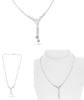 LARGE 2.14CT DIAMOND 14KT WHITE GOLD ROUND BAGUETTE & MARQUISE V SHAPE NECKLACE
