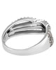 ESTATE .70CT DIAMOND 18KT WHITE GOLD 3D MULTI ROW CRISS CROSS INFINITY LOVE RING